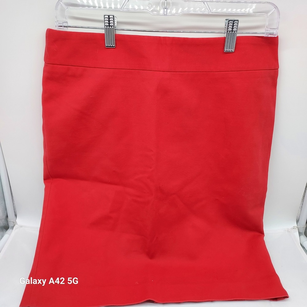 Vince Camuto‎ Red Cotton Blend Pencil Skirt Size 4 Business Casual